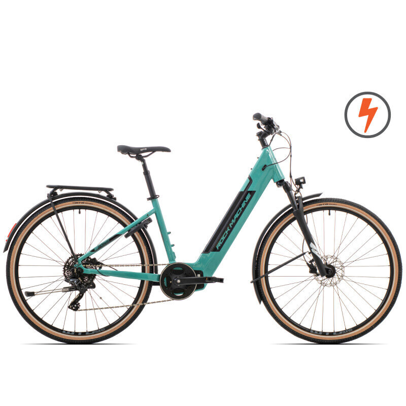 Elektriskais velosipēds Rock Machine 29 Crossride INT e425 zaļš (L) цена и информация | Elektrovelosipēdi | 220.lv