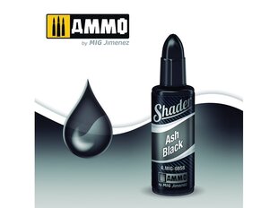 AMMO MIG - Shader krāsas Ash Black, 10 ml, 0858 cena un informācija | Modelēšanas un zīmēšanas piederumi | 220.lv