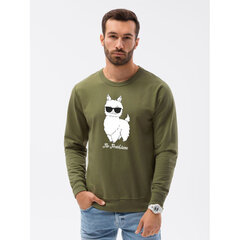 Haki krāsas džemperis No ProbLlama B1153-50796-XXL цена и информация | Мужские толстовки | 220.lv