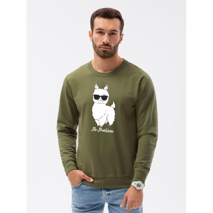 Haki krāsas džemperis No ProbLlama B1153-50796-XXL cena un informācija | Vīriešu jakas | 220.lv