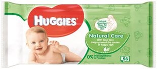 Huggies Wet Wipes Natural Care 56pcs, 5 набор упаковки цена и информация |  Одноразовые пеленки и влажные салфетки | 220.lv