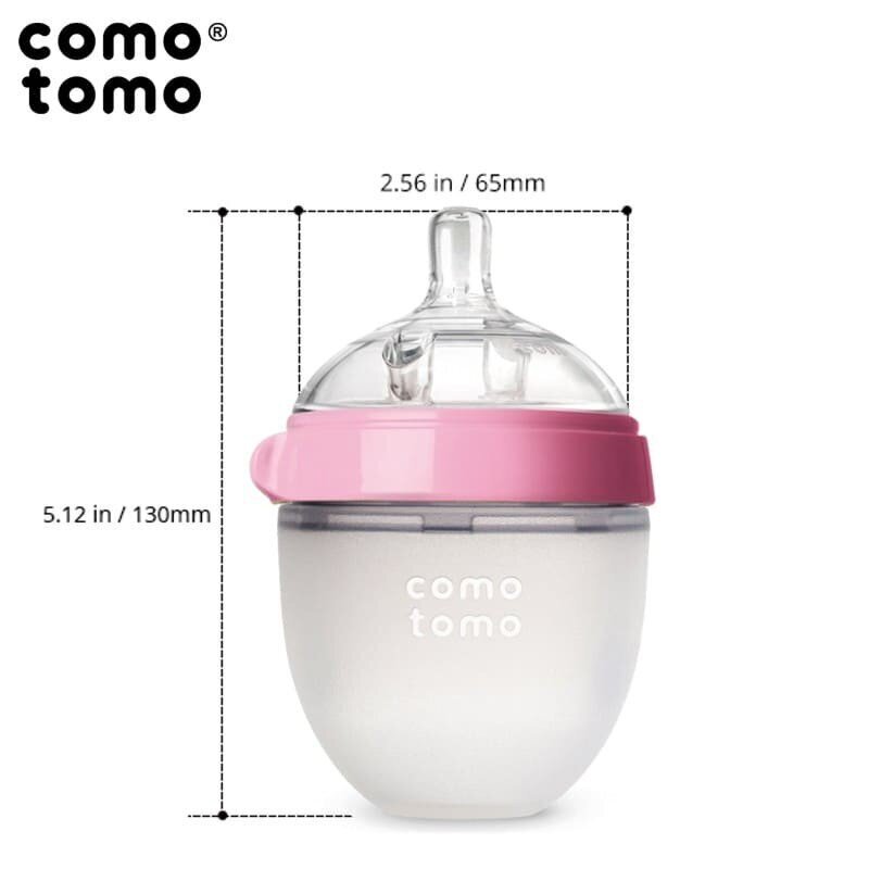 Silikona pudele Comotomo Evolved Pink, 150 ml cena un informācija | Bērnu pudelītes un to aksesuāri | 220.lv