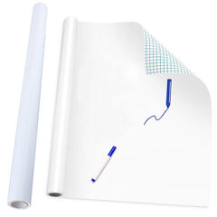 Клейкая белая доска для стены с синим маркером, клейкая маркерная доска цена и информация | Принадлежности для рисования, лепки | 220.lv