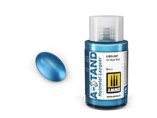 AMMO MIG - A-Stand krāsas Hot Metal Blue, 30 ml, 2421 cena un informācija | Modelēšanas un zīmēšanas piederumi | 220.lv
