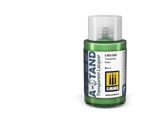 AMMO MIG - A-Stand krāsas Transparent Green, 30 ml, 2404 cena un informācija | Modelēšanas un zīmēšanas piederumi | 220.lv
