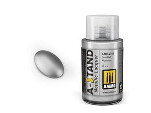 AMMO MIG - A-Stand krāsas Semi Matt Aluminium (metālisks), 30 ml, 2315 cena un informācija | Modelēšanas un zīmēšanas piederumi | 220.lv