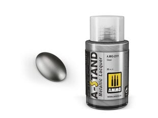 AMMO MIG - A-Stand krāsas Steel (metālisks), 30 ml, 2311 cena un informācija | Modelēšanas un zīmēšanas piederumi | 220.lv