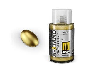 AMMO MIG - A-Stand krāsas Pale Gold (metālisks), 30 ml, 2307 cena un informācija | Modelēšanas un zīmēšanas piederumi | 220.lv