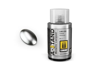 AMMO MIG - A-Stand krāsas Polished Aluminium (metālisks), 30 ml, 2304 cena un informācija | Modelēšanas un zīmēšanas piederumi | 220.lv