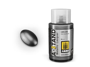 AMMO MIG - A-Stand krāsas Dark Aluminium (metālisks), 30 ml, 2302 cena un informācija | Modelēšanas un zīmēšanas piederumi | 220.lv