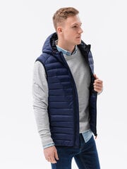Tumši zils jaka ar kapuci Kener V6 V53-50882-XL cena un informācija | Vīriešu vestes | 220.lv