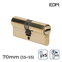 цилиндр EDM r13 Европейская Короткая камера Позолоченный Латунь (70 mm) цена и информация | Дверные замки | 220.lv