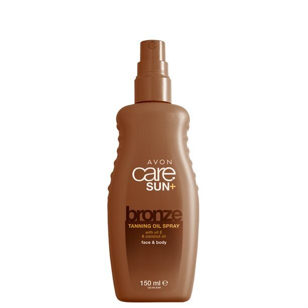 Iedegumu paātrinoša izsmidzināma eļļa ar E vitamīnu un kokosriekstu eļļu sejai un ķermenim Care SUN+ bronze, 150ml, Avon цена и информация | Dušas želejas, eļļas | 220.lv