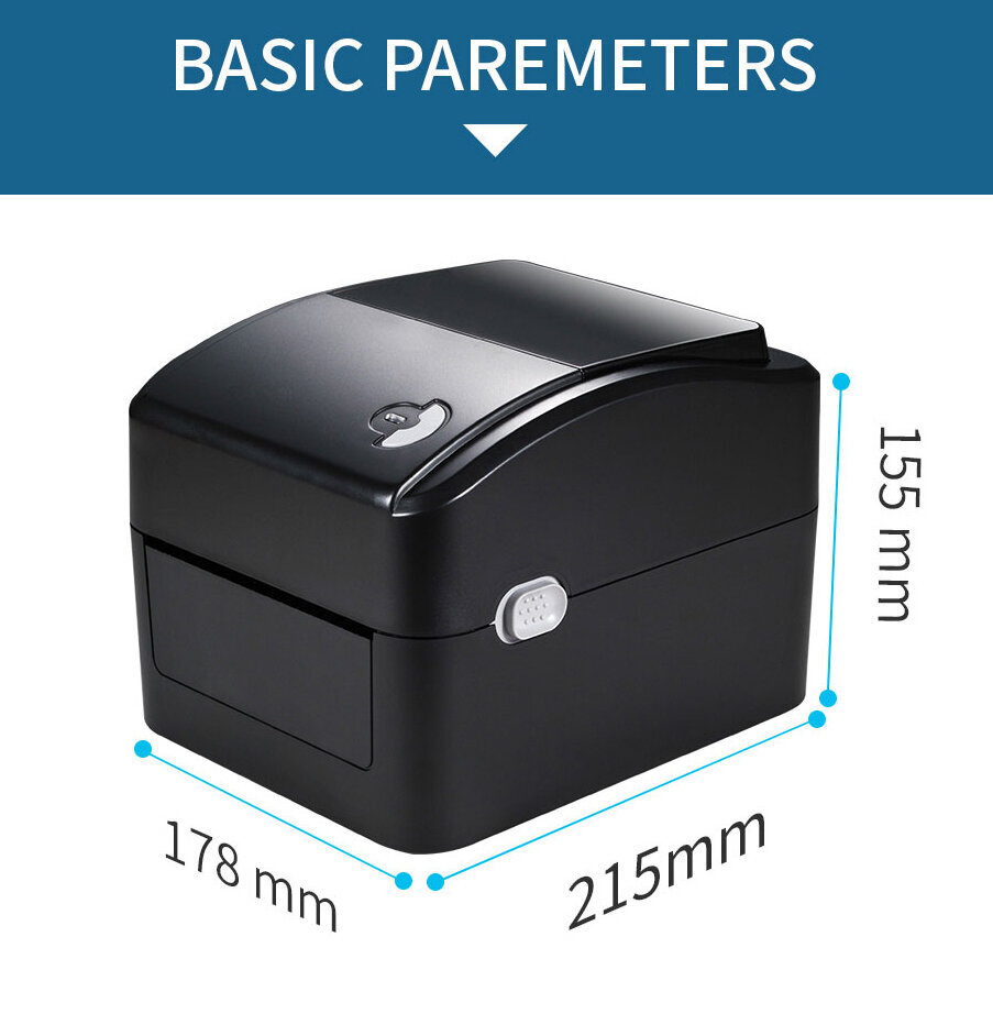 Termiskais printeris etiķetēm un uzlīmēm 108 mm, Xprinter XP-420B cena un informācija | Printeri un daudzfunkcionālās ierīces | 220.lv