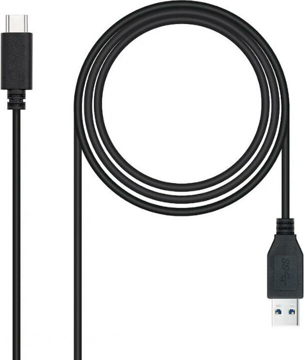 USB A uz USB C NANOCABLE 10.01.4002 2 m Melns cena un informācija | Savienotājkabeļi | 220.lv