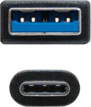 USB A uz USB C NANOCABLE 10.01.4002 2 m Melns cena un informācija | Savienotājkabeļi | 220.lv