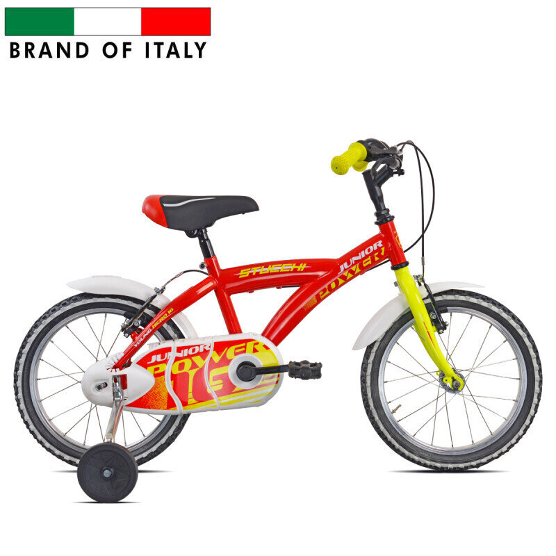 Bērnu velosipēds Stucchi Junior sarkans/dzeltens (Rata izmērs: 16”) цена и информация | Velosipēdi | 220.lv