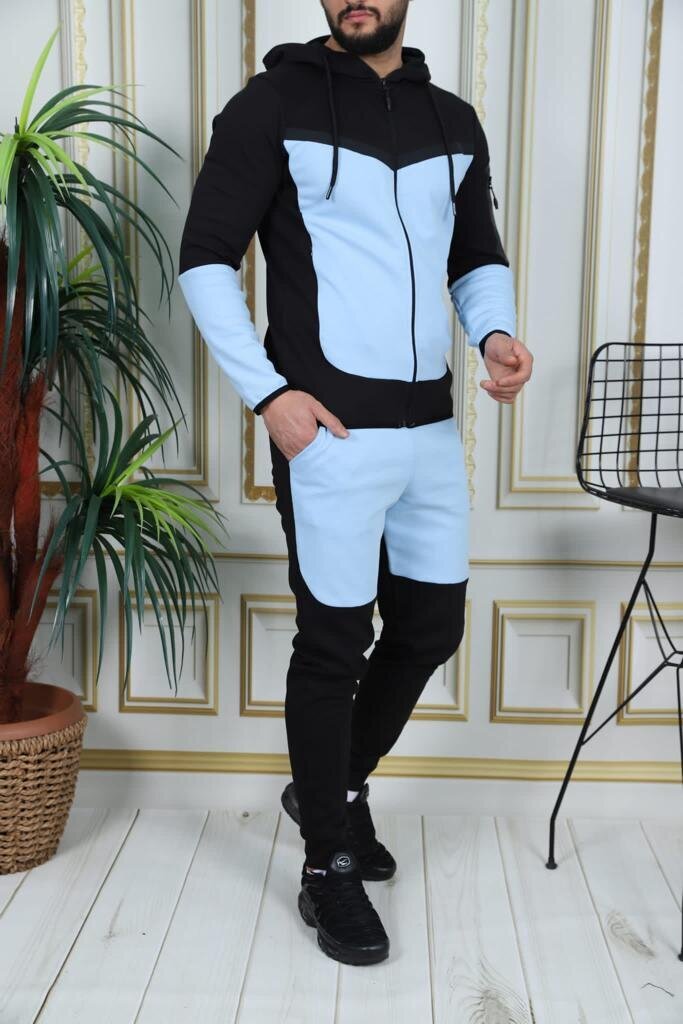 Vīriešu treniņtērps melns - gaiši zils Rener PK3006-50978-XXXL цена и информация | Sporta apģērbs vīriešiem | 220.lv
