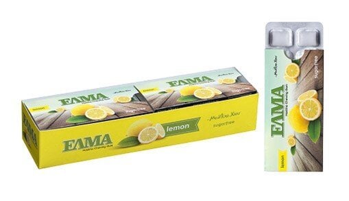 Košļājamā gumija ar mastiku bez cukura ELMA Lemon 130 g cena un informācija | Saldumi | 220.lv