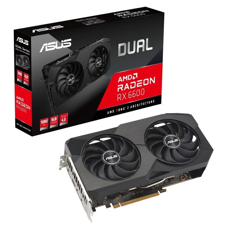 Asus Dual Radeon RX 6600 V2 8GB GDDR6 (DUAL-RX6600-8G-V2) цена и информация | Videokartes (GPU) | 220.lv