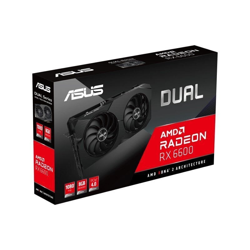 Asus Dual Radeon RX 6600 V2 8GB GDDR6 (DUAL-RX6600-8G-V2) цена и информация | Videokartes (GPU) | 220.lv