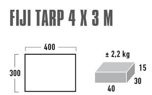 Markīzes bura Fiji Tarp saules aizsardzība, pelēka, ТМ High Peak, 4x3 m cena un informācija | Saulessargi, markīzes un statīvi | 220.lv