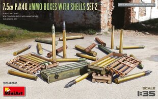 Līmējošais modelis MiniArt 35402 7.5cm PaK40 Ammo Boxes with Shells Set 2 1/35 цена и информация | Склеиваемые модели | 220.lv