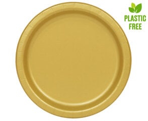 Одноразовые бумажные тарелки, цвет: золотой, 21.9 см цена и информация | Праздничная одноразовая посуда | 220.lv