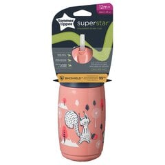 Pudele Tommee Tippee Insulated Straw, rozā, 12 mēn+, 266 ml cena un informācija | Bērnu pudelītes un to aksesuāri | 220.lv