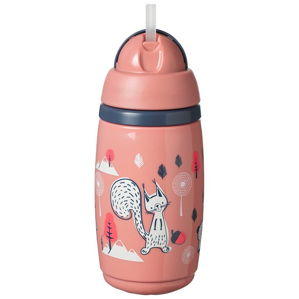 Pudele Tommee Tippee Insulated Straw, rozā, 12 mēn+, 266 ml цена и информация | Bērnu pudelītes un to aksesuāri | 220.lv