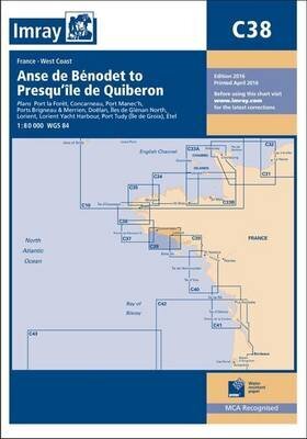 Imray Chart C38: Anse de Benodet to Presqu'ile de Quiberon New edition cena un informācija | Sociālo zinātņu grāmatas | 220.lv