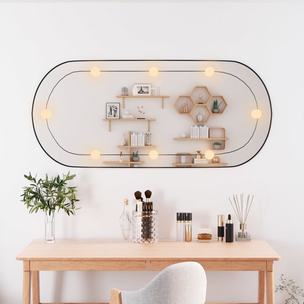 Sienas spogulis ar LED gaismām vidaXL, 45x100 cm цена и информация | Spoguļi | 220.lv