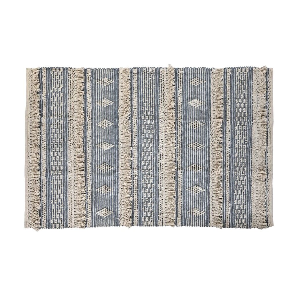 Paklājs DKD Home Decor 180 x 120 x 2 cm Zils Kokvilna Balts Boho цена и информация | Paklāji | 220.lv