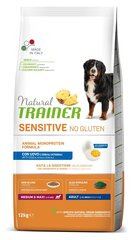 NATURAL TRAINER ADULT DOG SENSITIVE NO GLUTEN MEDIUM MAXI EGG sausā suņu barība ar olu lielo un vidējo šķirņu suņiem 12kg cena un informācija | Sausā barība suņiem | 220.lv