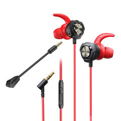 Spēļu austiņas WK Design YB01 Gaming Series In-Ear 3,5 mm Mini Jack Mic Red (YB01-sarkans) cena un informācija | Austiņas | 220.lv