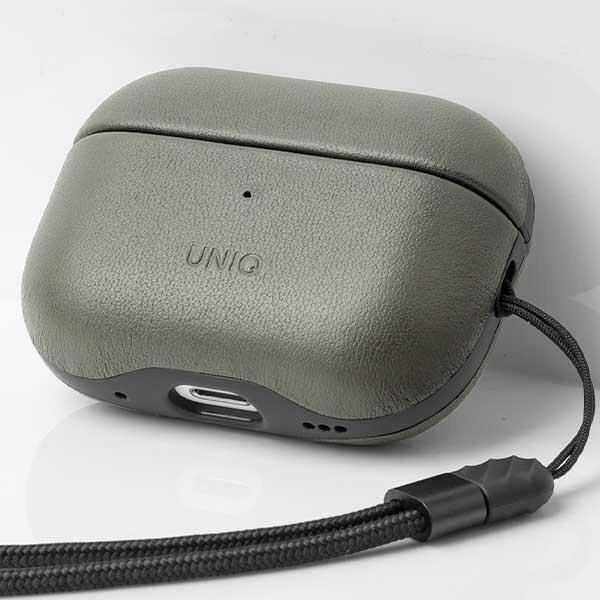 Uniq case Terra AirPods Pro 2 gen. Genuine Leather green|lichen green cena un informācija | Austiņu piederumi | 220.lv