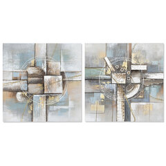 Glezna DKD Home Decor Abstrakts 80 x 3 x 80 cm Moderns (2 gb.) cena un informācija | Gleznas | 220.lv