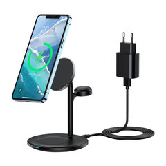 Wireless charger Choetech with stand 3in1 (black) cena un informācija | Lādētāji un adapteri | 220.lv