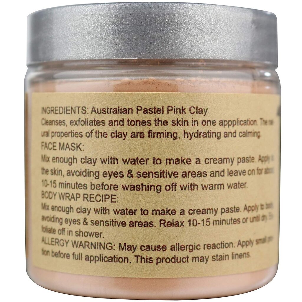 Austrālijas rozā māls sejai un ķermenim, Best Natures Cosmetic, 250 ml cena un informācija | Sejas maskas, acu maskas | 220.lv