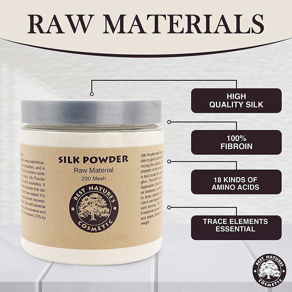 Dabīgā zīda pulveris, Best Natures Cosmetic Silk Powder, 150 ml cena un informācija | Sejas maskas, acu maskas | 220.lv