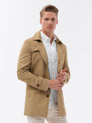 Короткое пальто мужчины Ombre OM-COSC-0101 светло-коричневый цена и информация | Мужские пальто | 220.lv