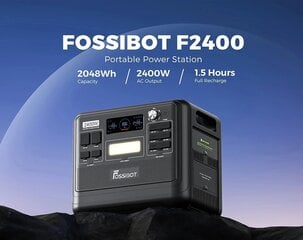 Портативная электростанция FOSSiBOT F2400, 2048Wh/640000mAh LiFePO4 Battery, 2400W(4600W Peak) цена и информация | Тип батареек | 220.lv