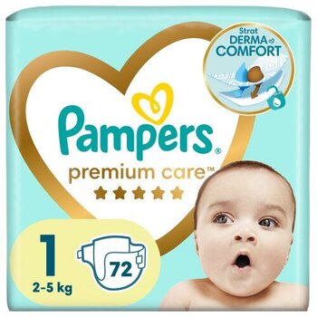 Подгузники Pampers Premium Care 1 (2-5 кг), 72 шт. цена и информация | Подгузники | 220.lv