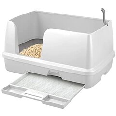 XL divlīmeņu kaķu tualete (komplekts: kaste + 2 X 1,6 kg granulas + 4 absorbējošie paladziņi) Tidy cats Breeze cat litter box, Oriģinālā versija no Japānas. Japāņu kaķu tualete цена и информация | Туалеты для кошек | 220.lv