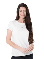 Женская футболка CALVIN KLEIN JEANS Monologo Slim Fit Tee Bright 560076674, белая цена и информация | Женские футболки | 220.lv