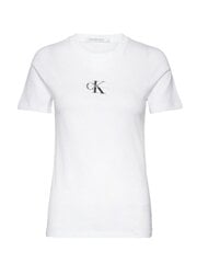 Женская футболка CALVIN KLEIN JEANS Monologo Slim Fit Tee Bright 560076674, белая цена и информация | Женские футболки | 220.lv