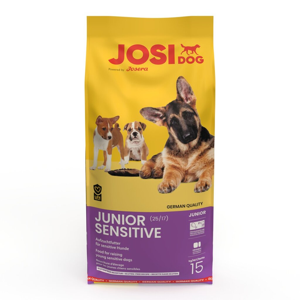 JOSERA JosiDog Junior Sensitive 15 kg cena un informācija | Sausā barība suņiem | 220.lv