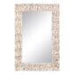 Sienas spogulis 60 x 8 x 90 cm Tīkkoks Balts цена и информация | Spoguļi | 220.lv