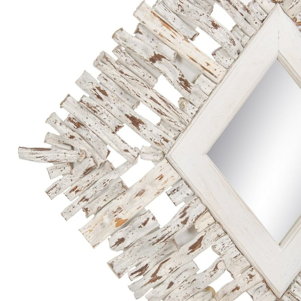 Sienas spogulis 95 x 8 x 115 cm Tīkkoks Balts cena un informācija | Spoguļi | 220.lv