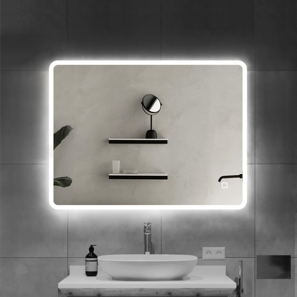 LED spogulis Madrid 100x70cm Bluetooth, Anti-fog, Touch, Dimmer cena un informācija | Vannas istabas spoguļi | 220.lv